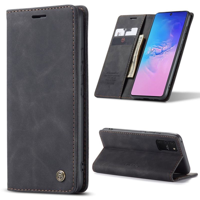 Flip Kotelot Samsung Galaxy S10 Lite Granatowy Czarny Etui na Telefon Etui Z Imitacji Skóry