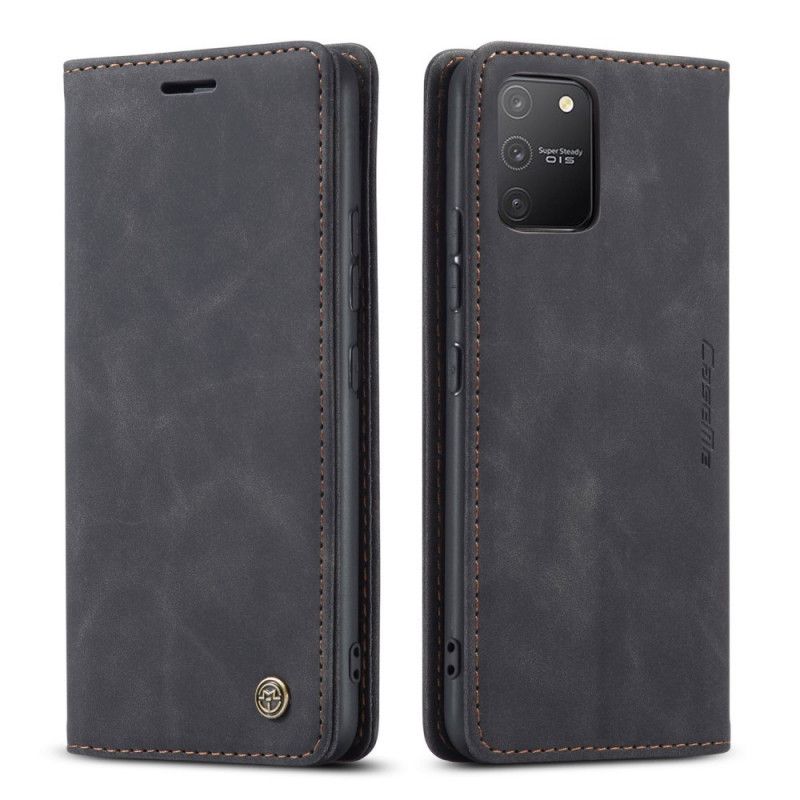 Flip Kotelot Samsung Galaxy S10 Lite Granatowy Czarny Etui na Telefon Etui Z Imitacji Skóry