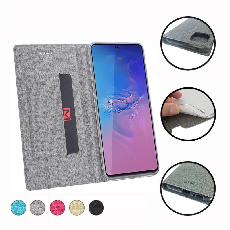 Flip Kotelot Samsung Galaxy S10 Lite Szary Etui na Telefon Teksturowany Vili Dmx