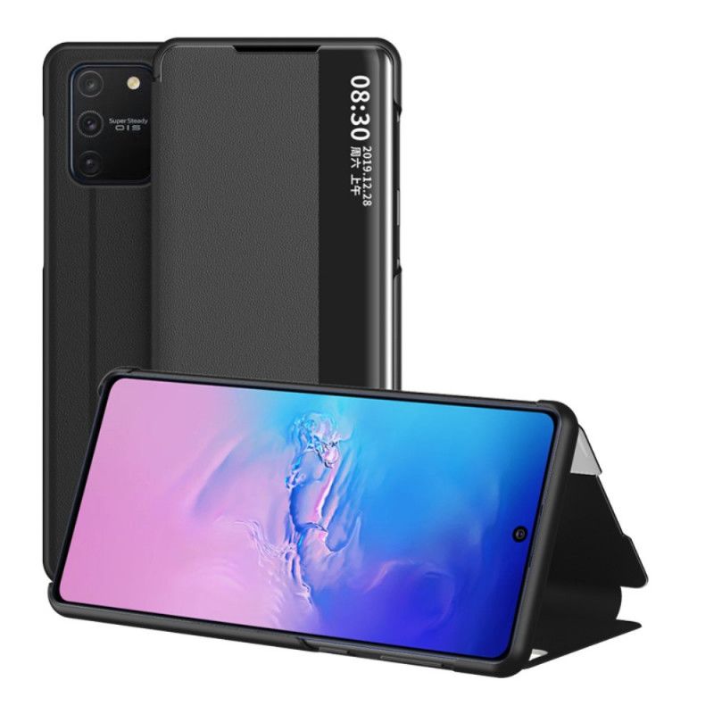 Zobacz Okładkę Teksturowana Sztuczna Skóra Samsung Galaxy S10 Lite Czerwony Czarny