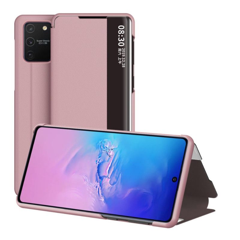 Zobacz Okładkę Teksturowana Sztuczna Skóra Samsung Galaxy S10 Lite Czerwony Czarny