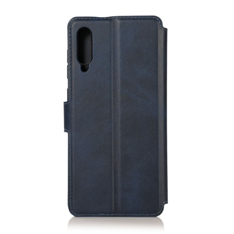 Etui Folio Samsung Galaxy A70 Ciemnoniebieski Czerwony Luksusowy Efekt Skóry Etui Ochronne