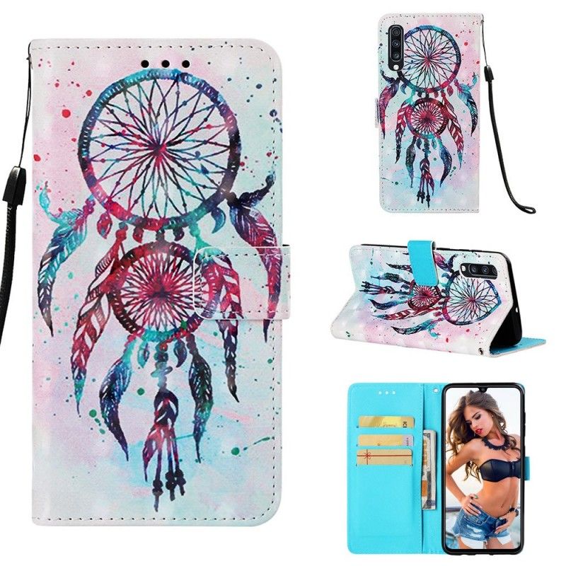 Etui Folio Samsung Galaxy A70 Czerwony Łapacz Snów