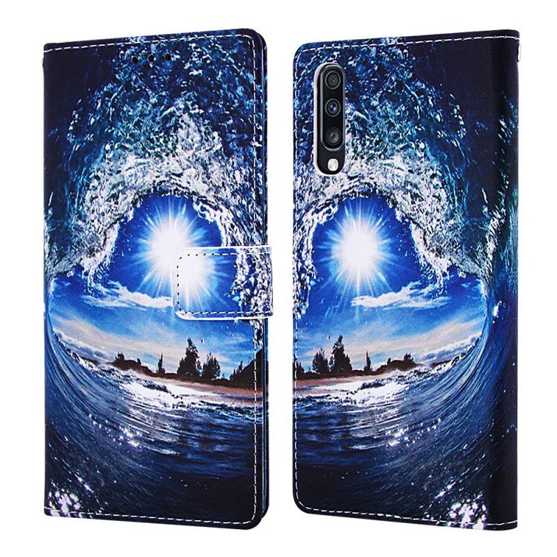 Etui Folio Samsung Galaxy A70 Granatowy Marzenia O Pejzażu Ze Stringami Etui Ochronne