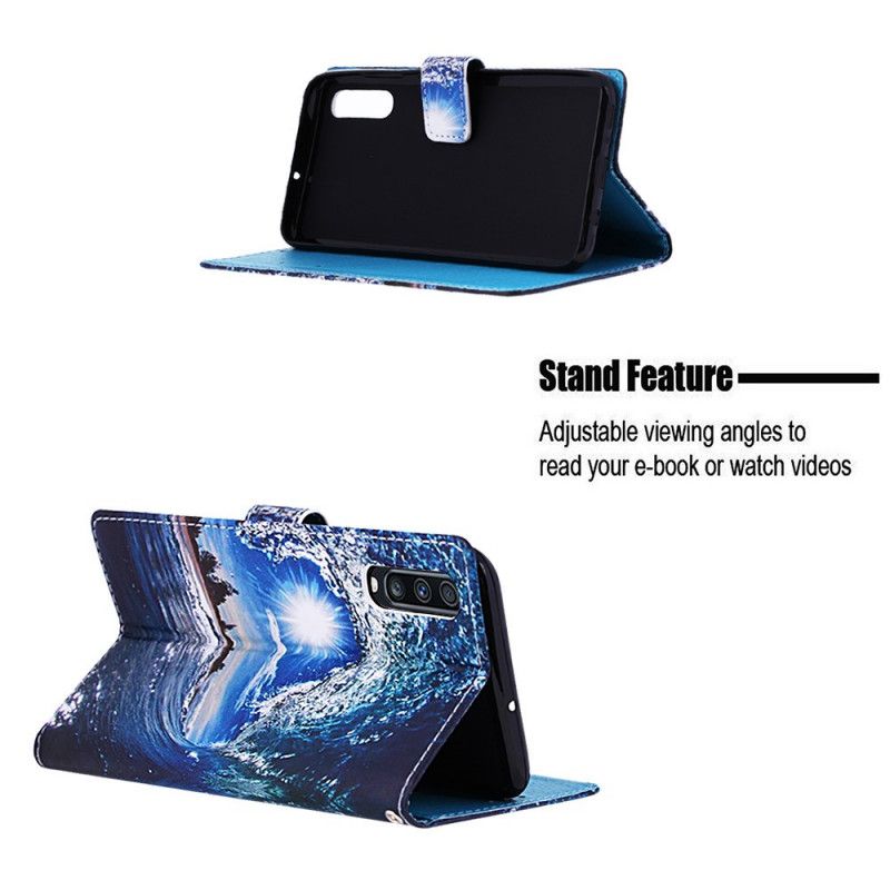 Etui Folio Samsung Galaxy A70 Granatowy Marzenia O Pejzażu Ze Stringami Etui Ochronne