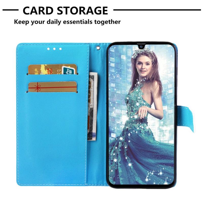 Etui Folio Samsung Galaxy A70 Granatowy Marzenia O Pejzażu Ze Stringami Etui Ochronne