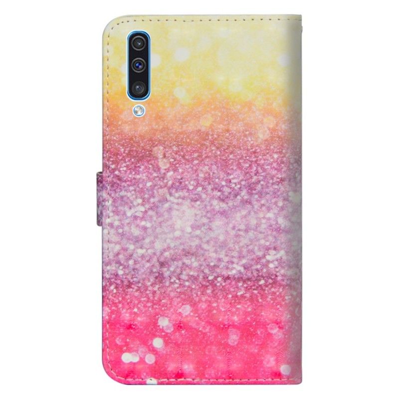 Etui Folio Samsung Galaxy A70 Magenta Z Brokatem