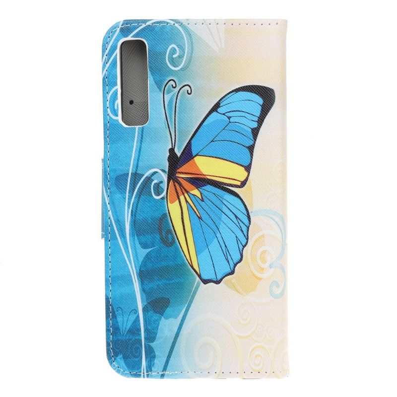 Etui Folio Samsung Galaxy A70 Motyl Niebieski I Żółty