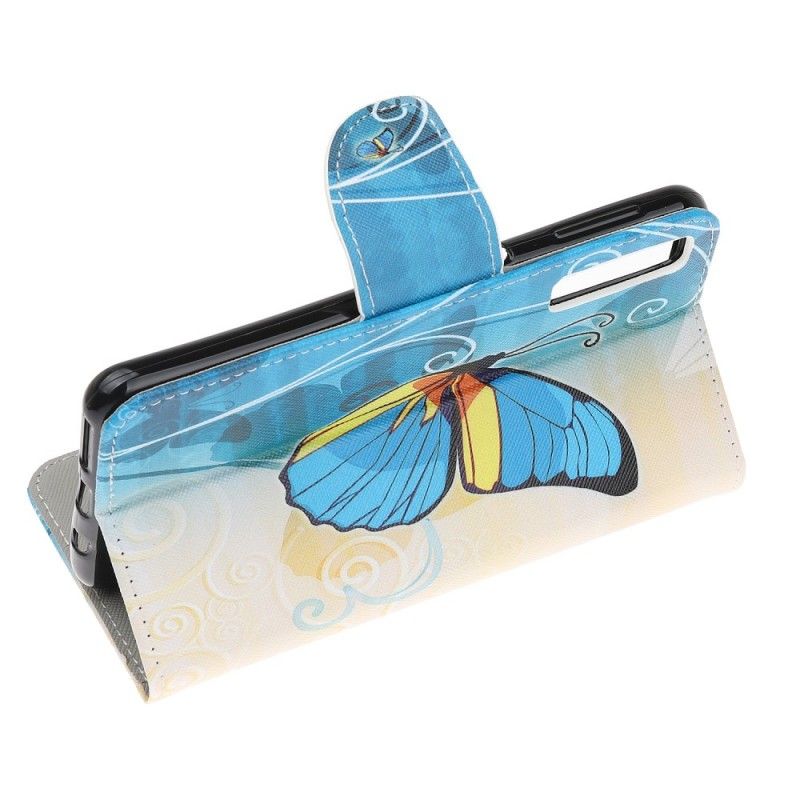 Etui Folio Samsung Galaxy A70 Motyl Niebieski I Żółty