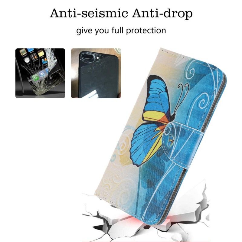 Etui Folio Samsung Galaxy A70 Motyl Niebieski I Żółty