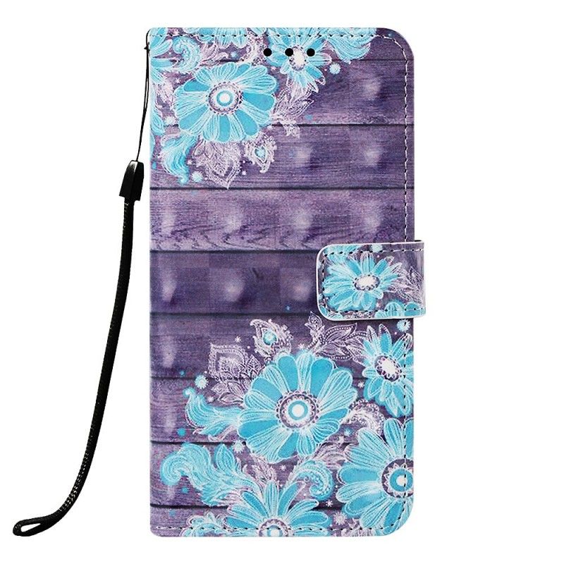 Etui Folio Samsung Galaxy A70 Niebieskie Kwiaty