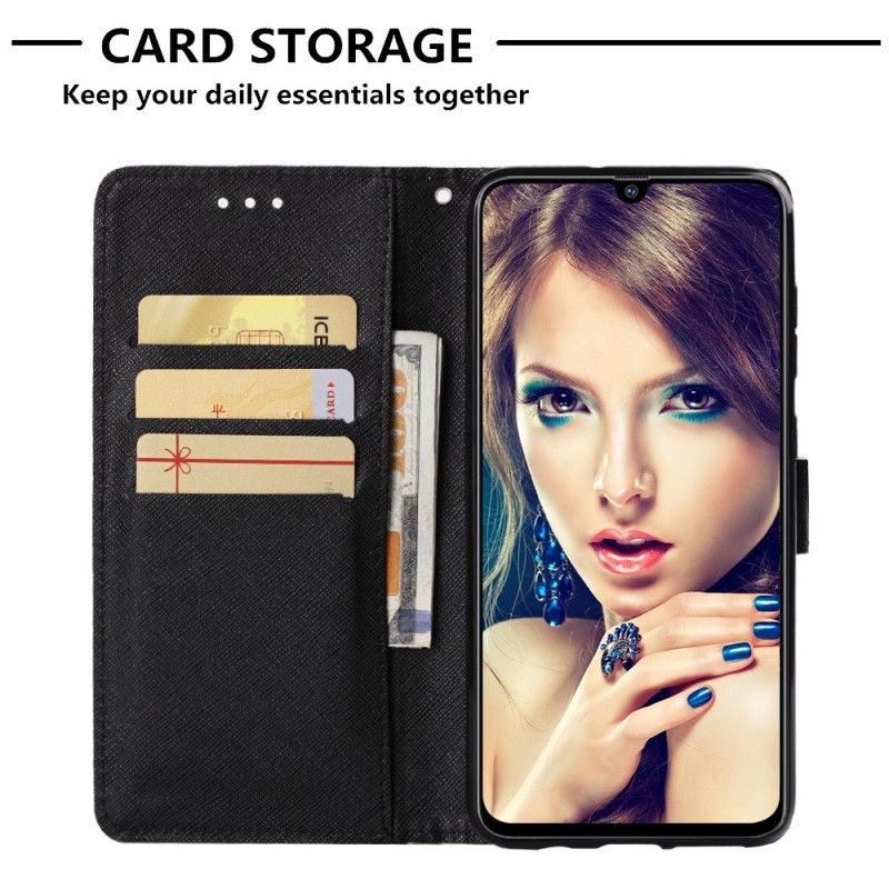 Etui Folio Samsung Galaxy A70 Niebieskie Kwiaty