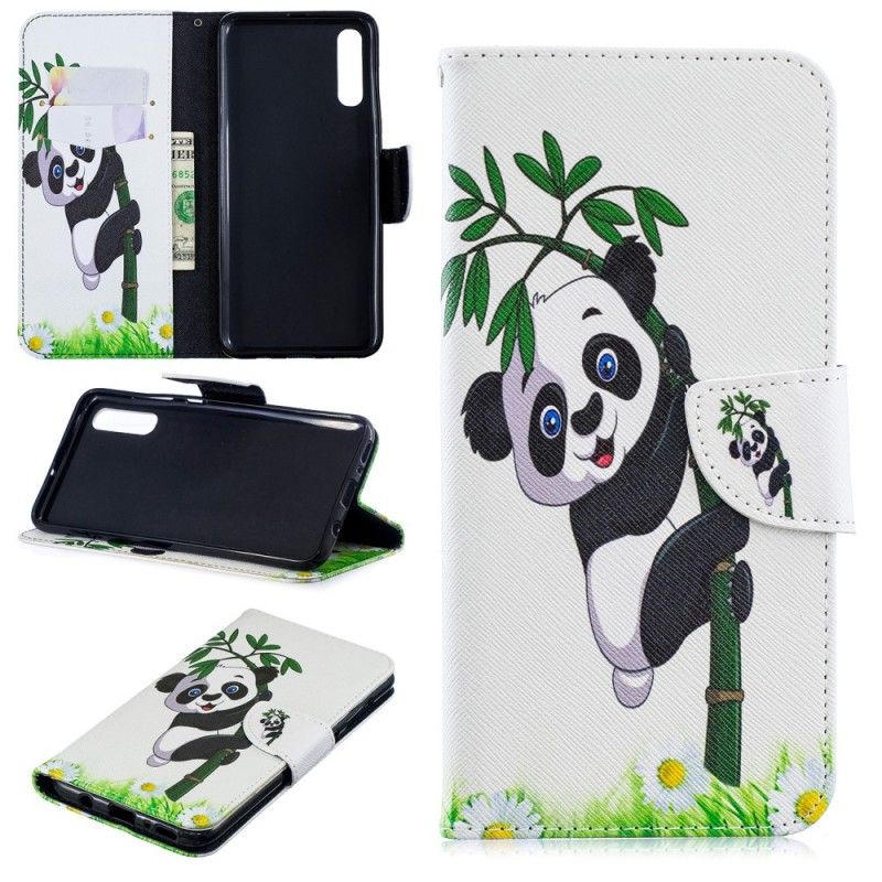 Etui Folio Samsung Galaxy A70 Panda Na Bambusie Etui Ochronne