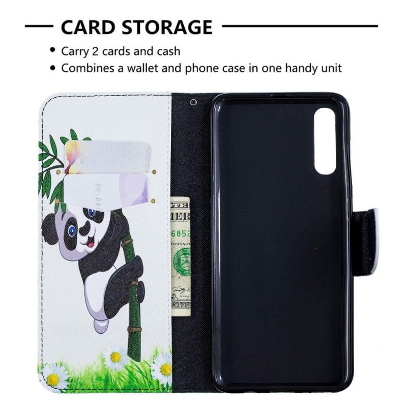 Etui Folio Samsung Galaxy A70 Panda Na Bambusie Etui Ochronne