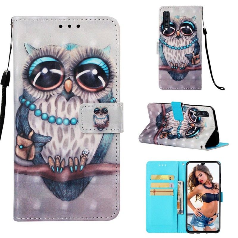 Etui Folio Samsung Galaxy A70 Panna Sowa Etui Ochronne