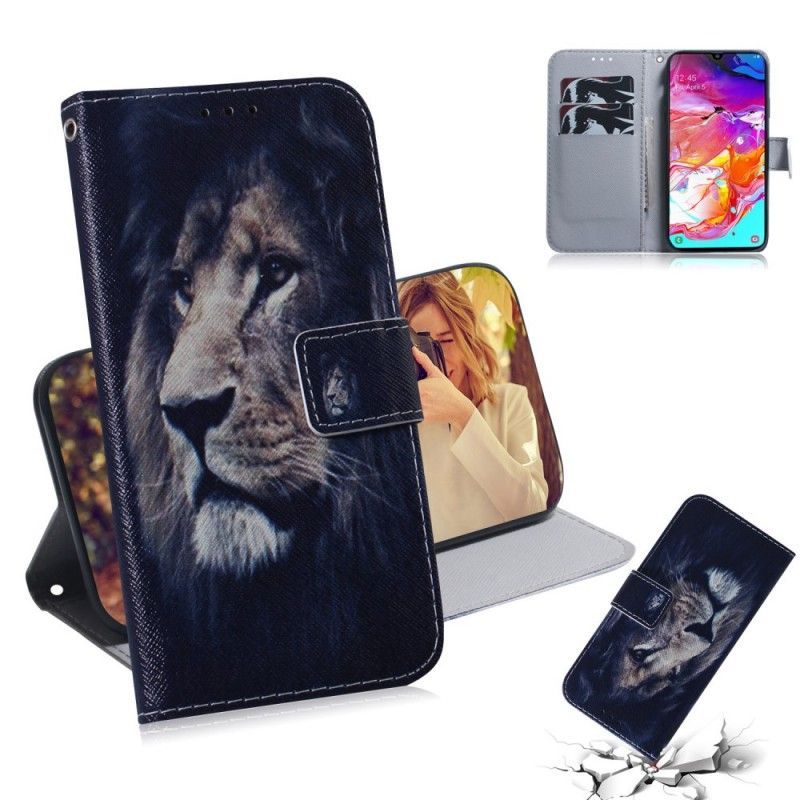 Etui Folio Samsung Galaxy A70 Śniący Lew