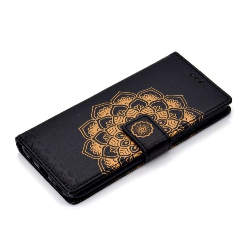 Etui Folio Samsung Galaxy A70 Szary Czarny Elegancka Mandala Etui Ochronne