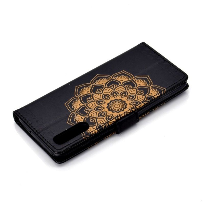 Etui Folio Samsung Galaxy A70 Szary Czarny Elegancka Mandala Etui Ochronne