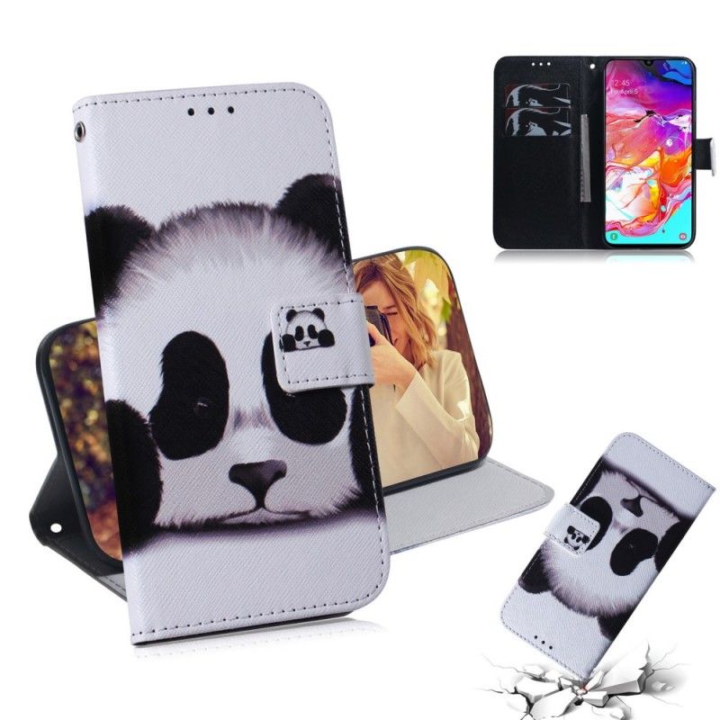 Etui Folio Samsung Galaxy A70 Twarz Pandy Etui Ochronne