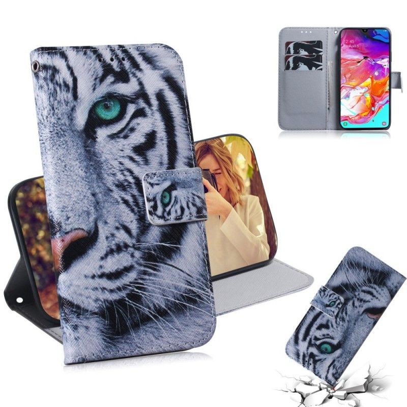 Etui Folio Samsung Galaxy A70 Twarz Tygrysa