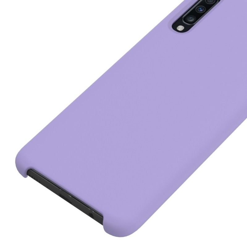 Etui Samsung Galaxy A70 Biały Czarny Płyn Silikonowy Etui Ochronne