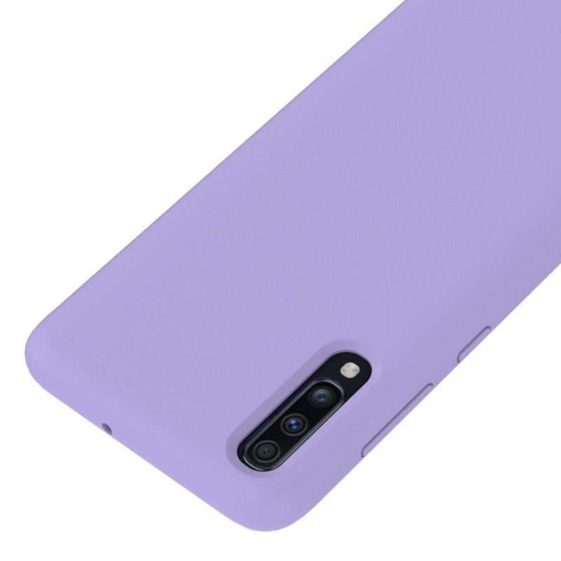 Etui Samsung Galaxy A70 Biały Czarny Płyn Silikonowy Etui Ochronne