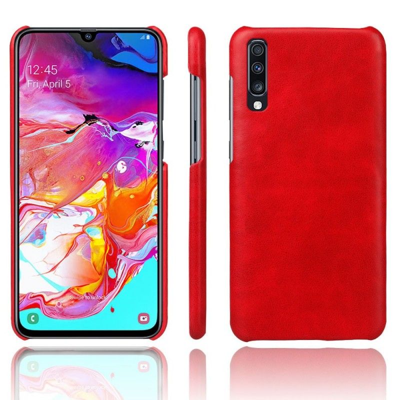 Etui Samsung Galaxy A70 Brązowy Efekt Skóry Lychee Performance Etui Ochronne