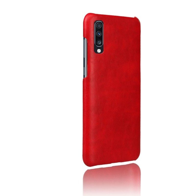 Etui Samsung Galaxy A70 Brązowy Efekt Skóry Lychee Performance Etui Ochronne