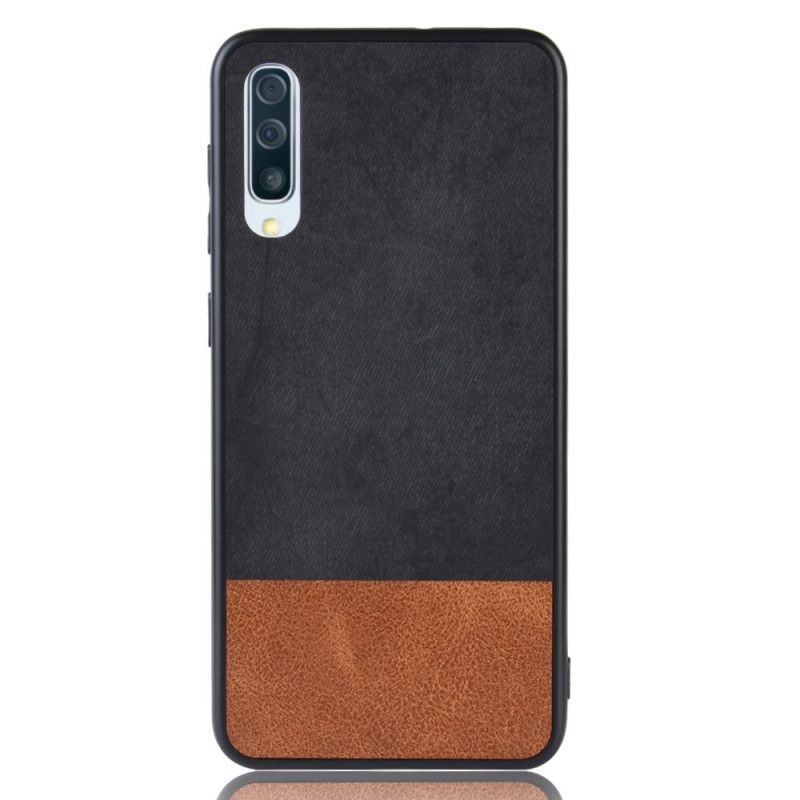 Etui Samsung Galaxy A70 Czerwony Czarny Dwukolorowa Imitacja Skóry Etui Ochronne