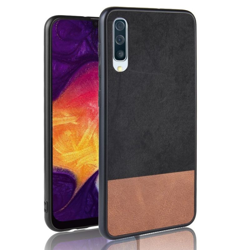 Etui Samsung Galaxy A70 Czerwony Czarny Dwukolorowa Imitacja Skóry Etui Ochronne