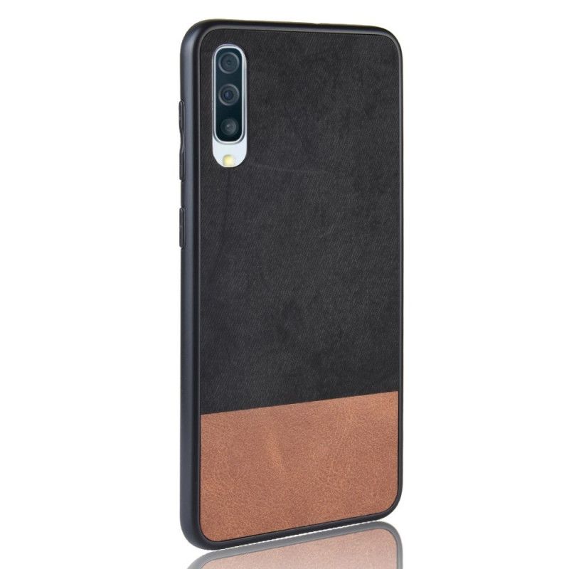 Etui Samsung Galaxy A70 Czerwony Czarny Dwukolorowa Imitacja Skóry Etui Ochronne