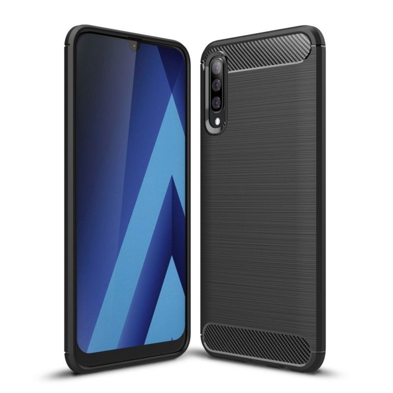 Etui Samsung Galaxy A70 Czerwony Czarny Szczotkowane Włókno Węglowe