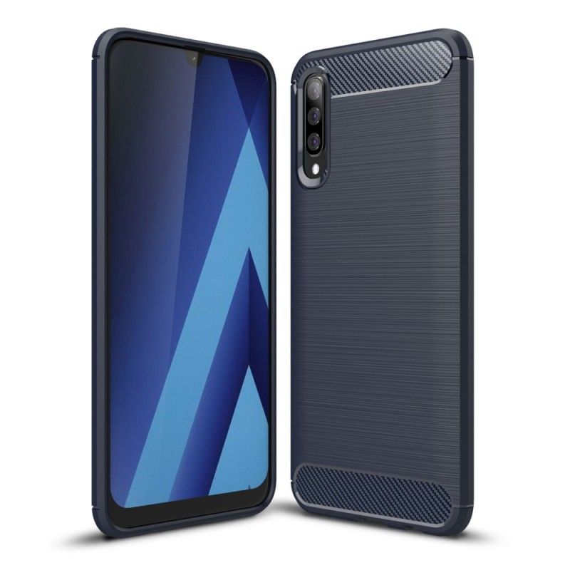 Etui Samsung Galaxy A70 Czerwony Czarny Szczotkowane Włókno Węglowe