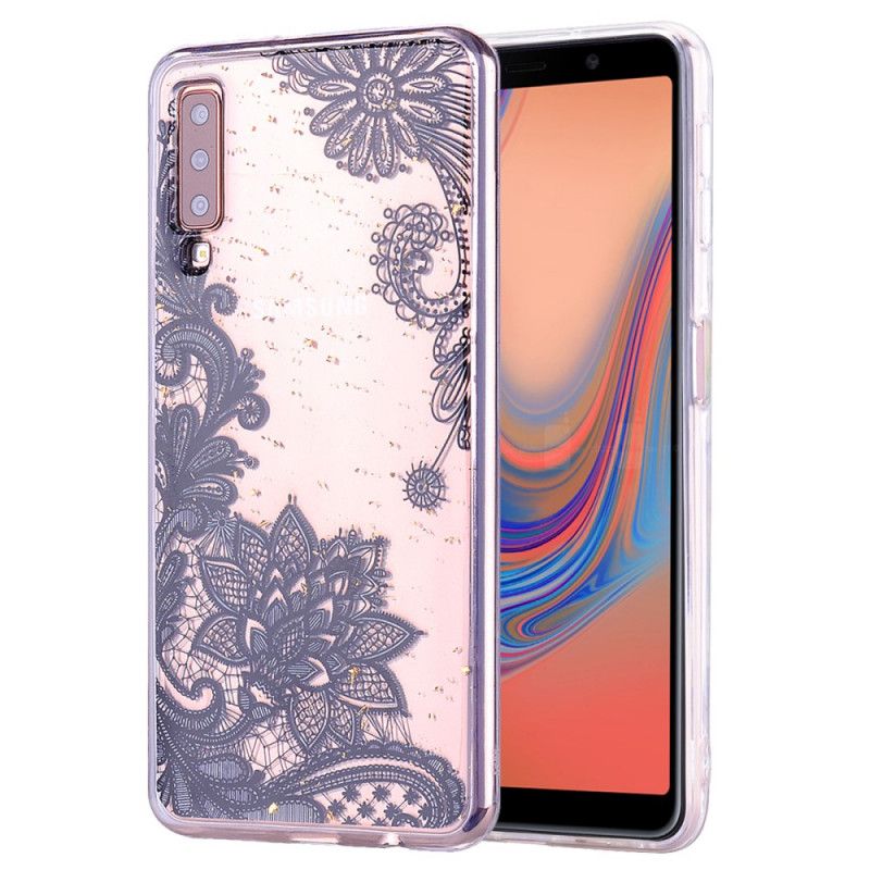 Etui Samsung Galaxy A70 Kwiaty Z Koronki I Cekinów