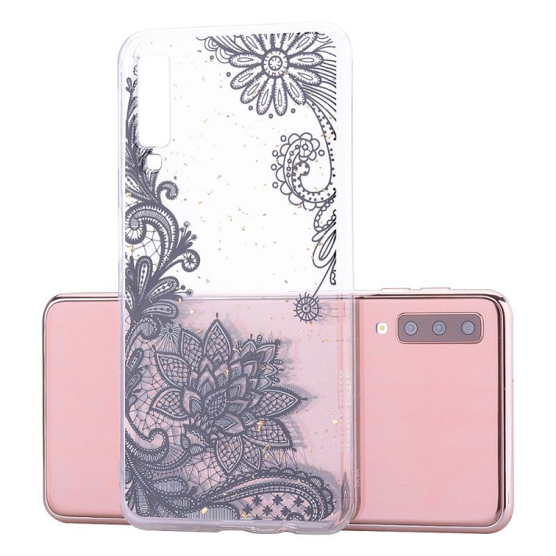 Etui Samsung Galaxy A70 Kwiaty Z Koronki I Cekinów