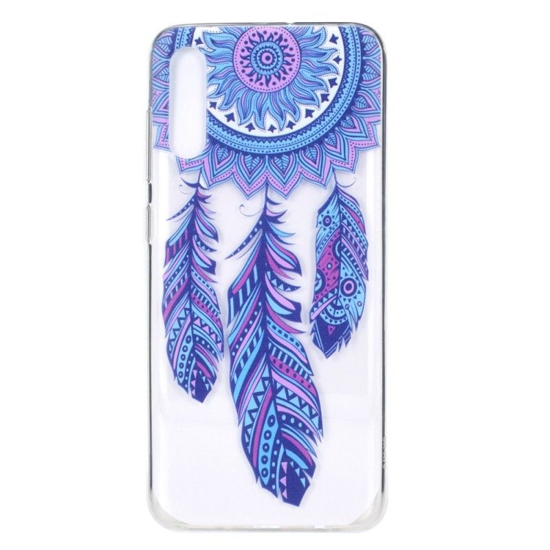 Etui Samsung Galaxy A70 Przezroczyste Niebieskie Pióra Łapacza Snów Etui Ochronne