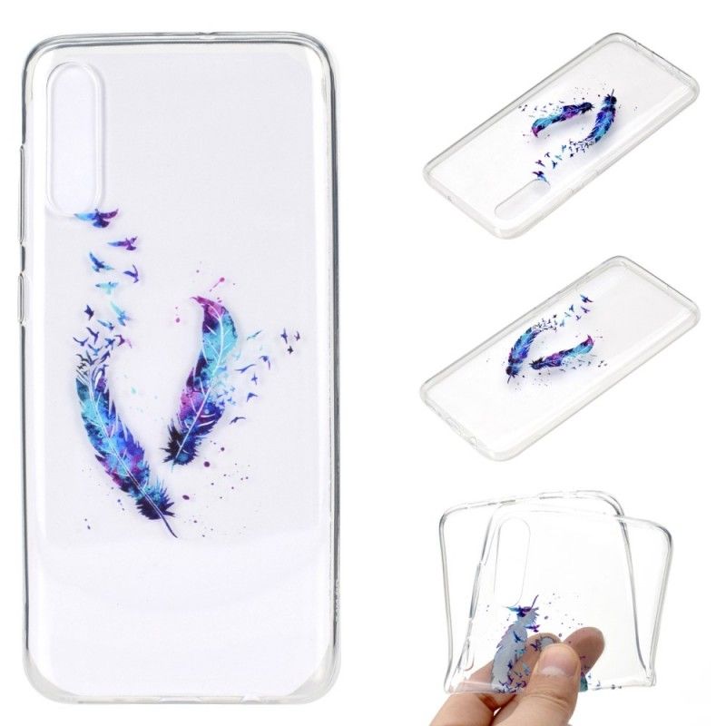 Etui Samsung Galaxy A70 Przezroczyste Pióra Etui Ochronne