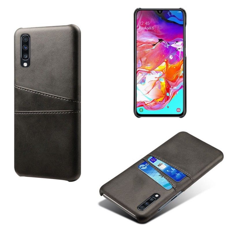 Etui Samsung Galaxy A70 Żółty Czarny Posiadacz Karty