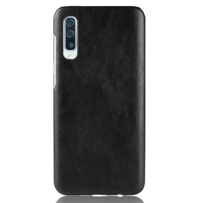 Etui Samsung Galaxy A70 Szary Czarny Efekt Skóry Liczi