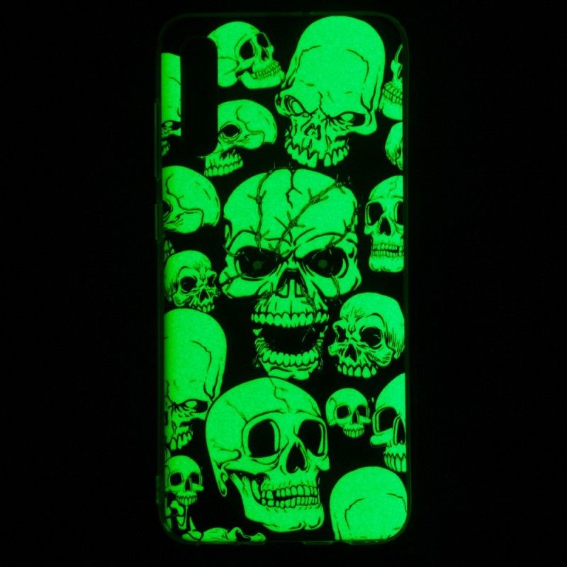 Etui Samsung Galaxy A70 Uwaga Fluorescencyjne Czaszki Etui Ochronne