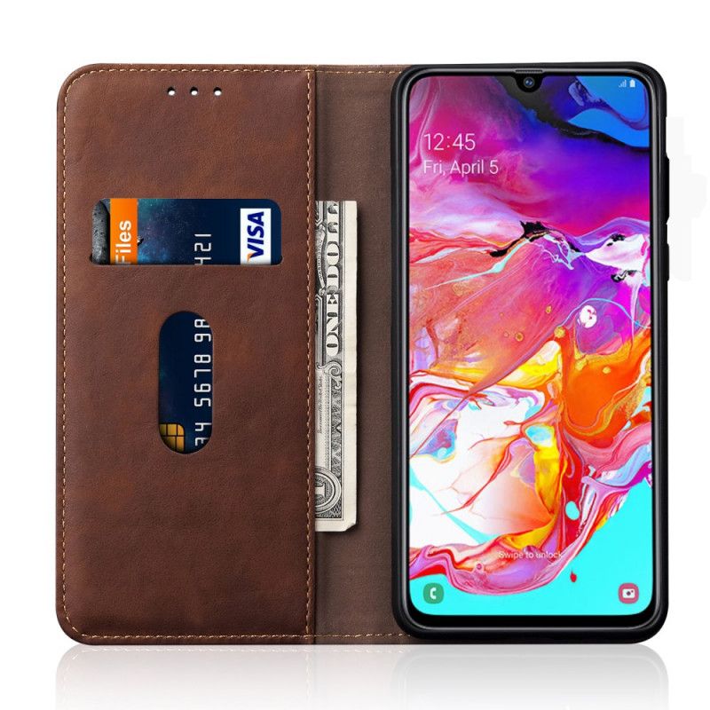 Flip Kotelot Samsung Galaxy A70 Czerwony Etui na Telefon Efekt Skóry W Stylu Vintage