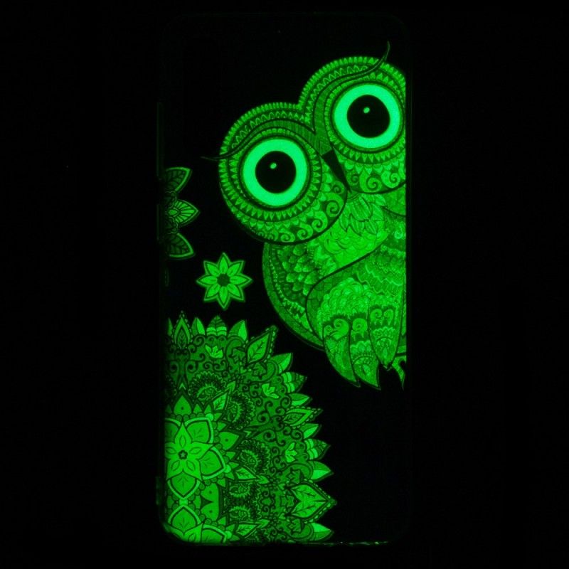 Futerały Samsung Galaxy A70 Etui na Telefon Fluorescencyjna Sowa Mandala