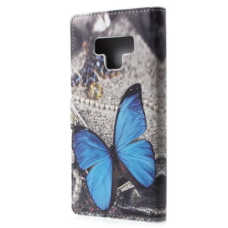 Etui Folio Samsung Galaxy Note 9 Niebieski Motyl