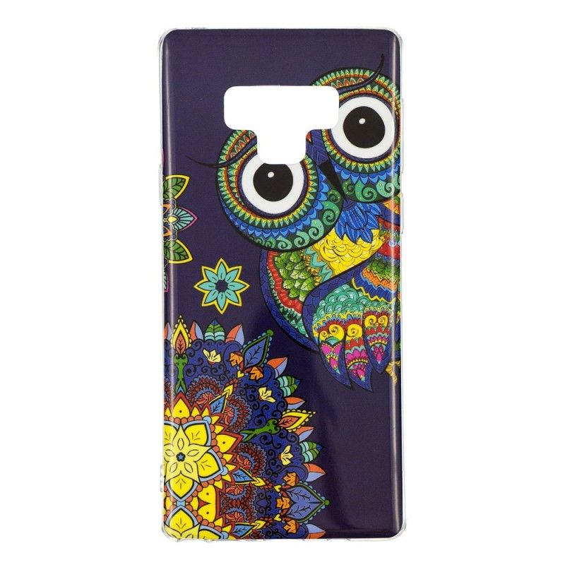 Etui Samsung Galaxy Note 9 Fluorescencyjna Sowa Mandala