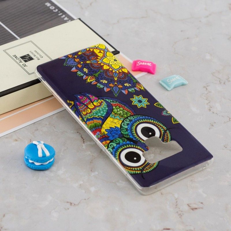 Etui Samsung Galaxy Note 9 Fluorescencyjna Sowa Mandala