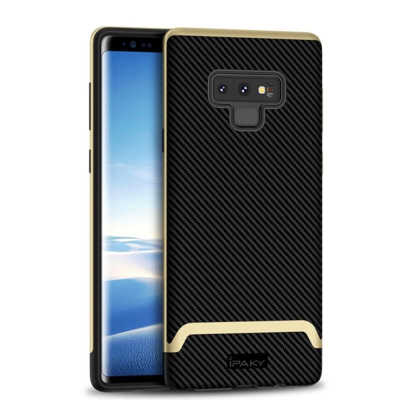 Futerały Samsung Galaxy Note 9 Złoty Czerwony Ipaky Włókno Węglowe