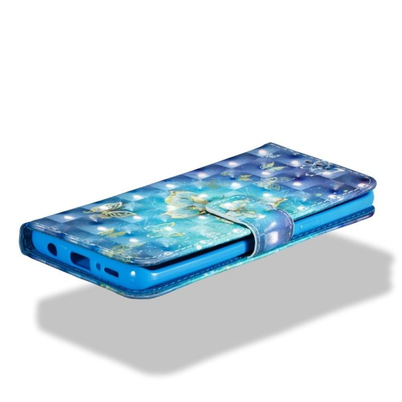 Etui Folio Samsung Galaxy S9 3D Złote Motyle Etui Ochronne