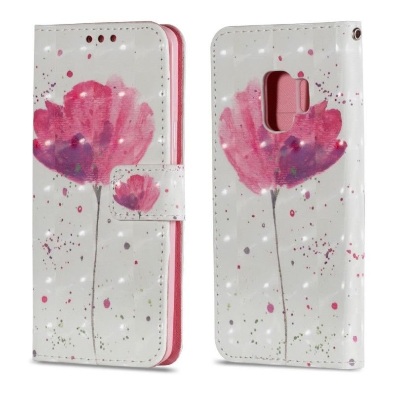 Etui Folio Samsung Galaxy S9 Mak Akwarelowy Etui Ochronne