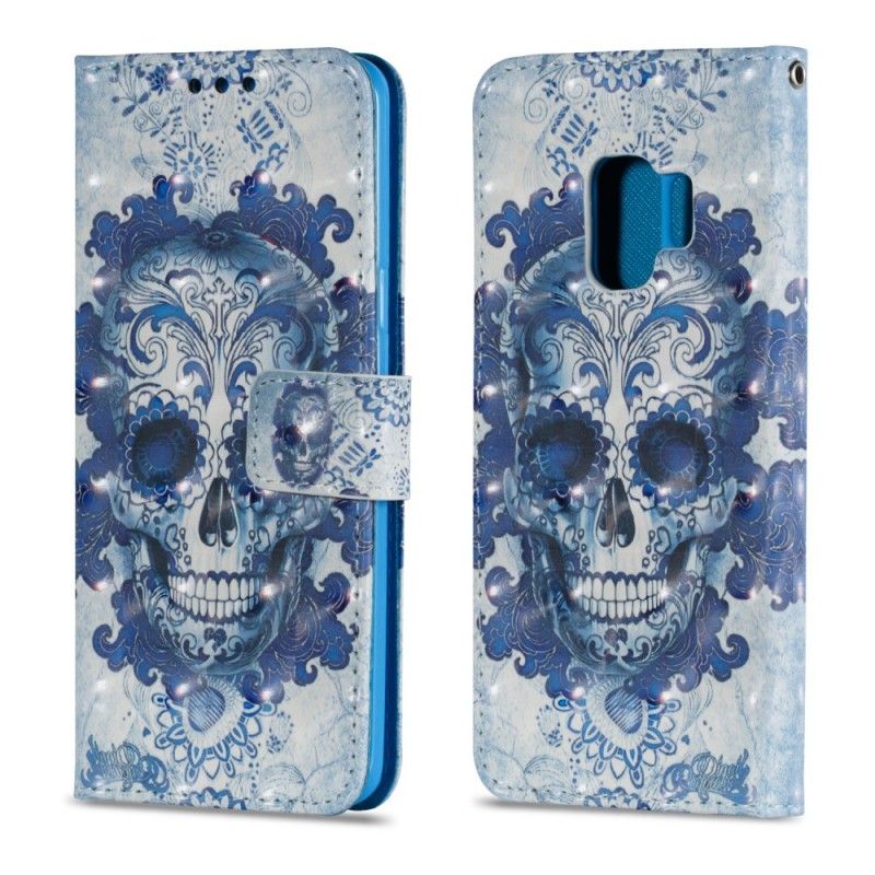 Etui Folio Samsung Galaxy S9 Niebieska Czaszka