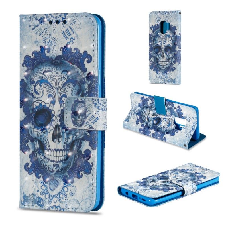 Etui Folio Samsung Galaxy S9 Niebieska Czaszka